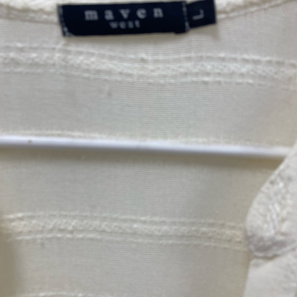 Anthropologie Maven West women’s cream colored pho wrap, blouse size large - Picture 4 of 5